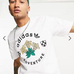 adidas Originals Adventure Fowers T-shirt In White